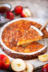 Homemade delicious apple pie, close up