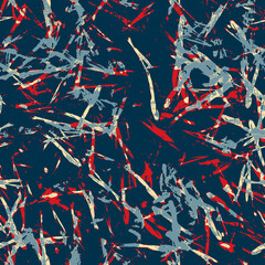 Classic marine blue red yellow seamless texture. Modern retro swim wear fashion allover print. Memphis style masculine grunge abstract background. High quality jpg swatch.