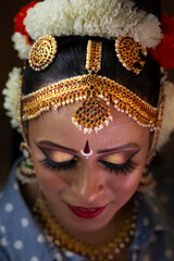 Bharatanatyam dancer's hairdo 