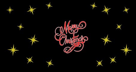 Obraz na płótnie Canvas Digitally generated image of christmas greeting with star pattern isolated on black background