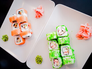Colourful Sushi on a plate - Asian dish