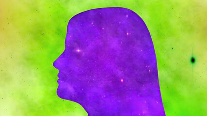 Surreal Colorful Portrait of Woman silhouette