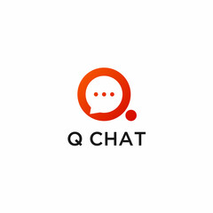 letter Q chat logo design premium vector, chat logo design