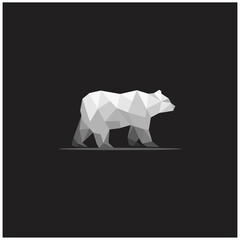 geometric bear logo design premium vector.