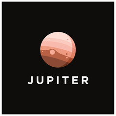 jupiter planet logo design premium vector