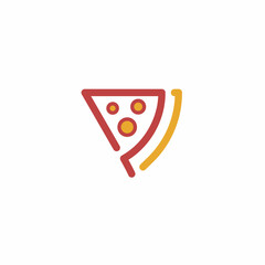 pizza logo design premium vector, cup of coffee