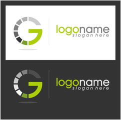 circle G logo with green and gray color