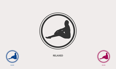 silhouette of woman sitting relaxed logo icon