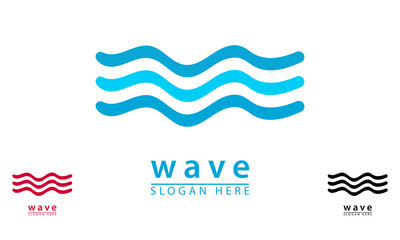 simple wave elegant water blue logo icon