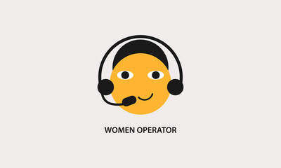 simple female operator logo icon