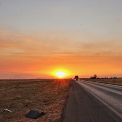 Fototapeta premium sunset on the road