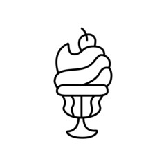 ice cream with topping icon symbol in color icon, isolated on white background