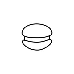 macaron icon symbol in flat black line style, isolated on white background