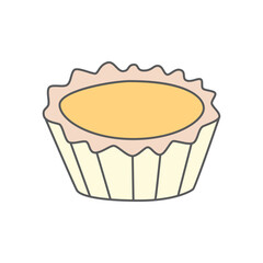 egg tart icon symbol in color icon, isolated on white background