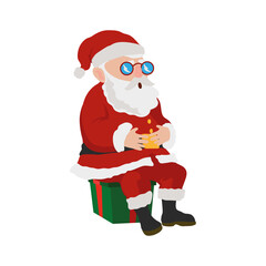 santa on green gift