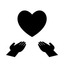 手とハートアイコン2