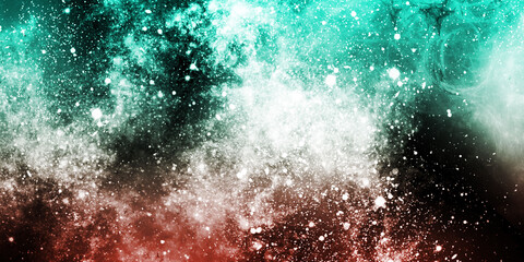 abstract space, colorful nebula, stars and sky