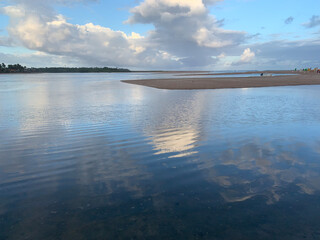 sunset over the river