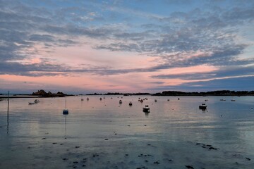 Sunset at Bugueles Penvenan in Brittany France