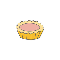 egg tart icon symbol in color icon, isolated on white background