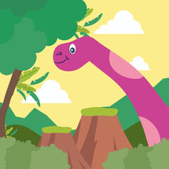 pink brachiosaurus card