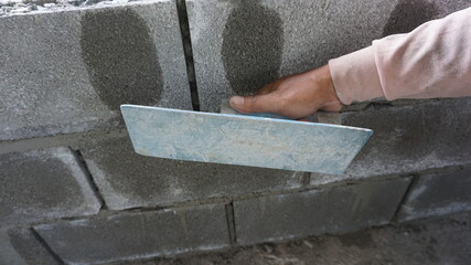 Plastering trowel handle for building construction in the garden