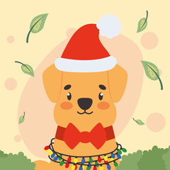 Naklejka premium christmas doggy poster
