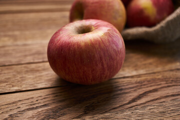 apples on a wooden table vitamins fresh fruits organic