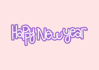 happy new year lettering text design
