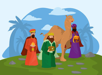Naklejka premium nativity manger poster