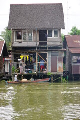 Residents' houses on the banks of the Martapura River Banjarmasin, South Kalimantan, Indonesia