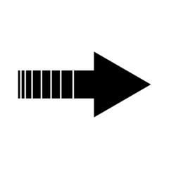 Right arrow icon. Black silhouette in line. Creative art symbol. Navigation element. Vector illustration. Stock image. 