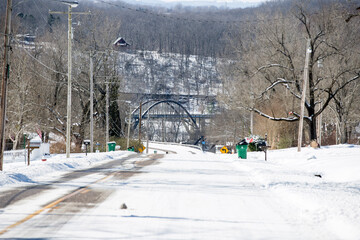 Rainbow Bridge at Cotter in winter snow