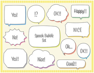 ポップで可愛いふきだし　見出し　素材