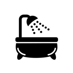 Shower and bathtub icon. Bathing concept illustration.