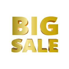 Golden Big sale 2.5D text vector. Use for discount sale promotion banner, website, poster, etc.