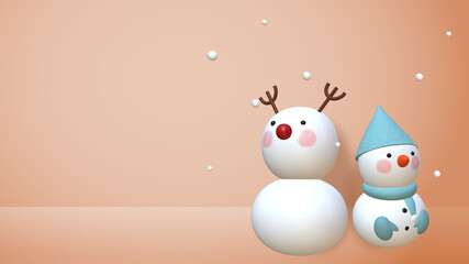 snow and snowman,雪と雪だるま