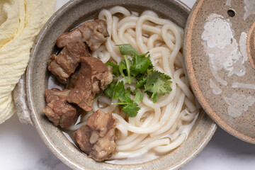 Braised beef udon noodles, Japanese food