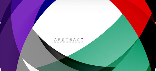 Obraz premium Geometric abstract background. Circle created with overlapping color shapes. Vector Illustration For Wallpaper, Banner, Background, Landing Page