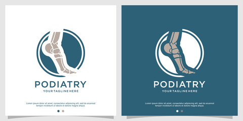 Podiatry logo abstract with feet concept Premium Vector
