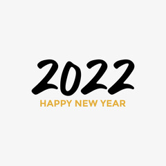 Happy New Year 2021 typographic. Vector logo  text design. Black  white and gold. Usable for banners  greeting cards  gifts etc.