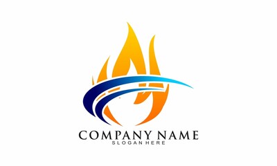 Luxury fire modern vector logo
