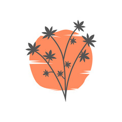 Ornamental Plant Logo Design Vector