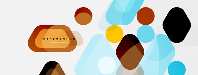 Abstract round geometric shapes and circles background. Trendy techno business template for wallpaper, banner, background or landing