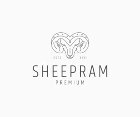 Sheep ram logo icon design template vector