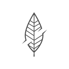 Leaf Line Logo Design Vector