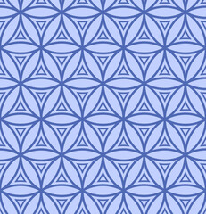 Fototapeta premium Japanese Flower Hexagon Vector Seamless Pattern