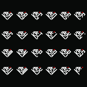 KRA to KRZ letter logo creative design in diamond shape
