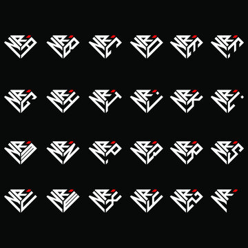 NRA to NRZ letter logo creative design in diamond shape
