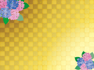 桜 あじさい 桔梗 千両 四季の花草の和風イラストの背景素材 Background Wall Mural Backgrou Hiro